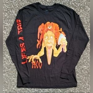 Trippie Redd 1400 Long Sleeve Shirt Double Sided Print Black Y2K Aesthetic M